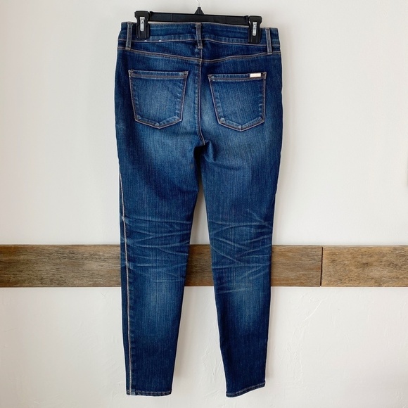 White House Black Market Jeans with Gold trim Skinny Sz 2 - Picture 2 of 8